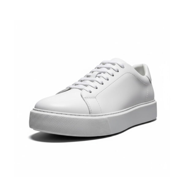 232 BASKET EN VRAI CUIR BLANC