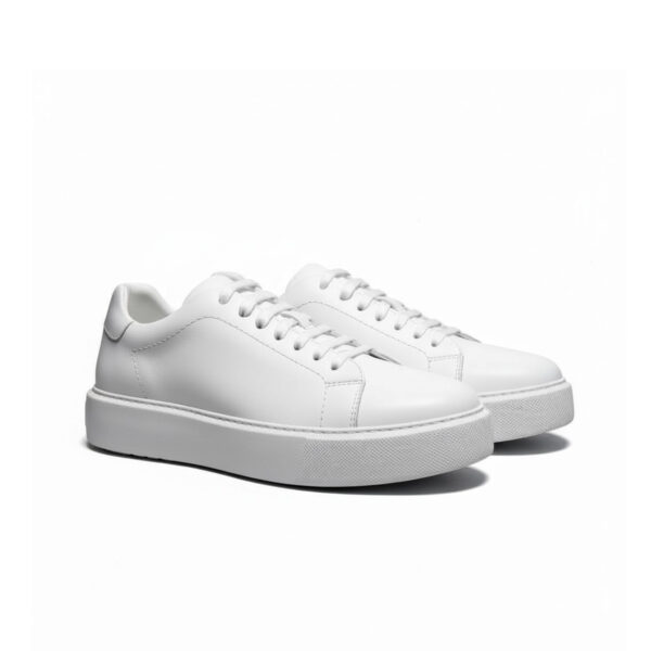 232 BASKET EN VRAI CUIR BLANC