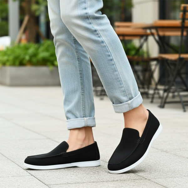 307 MOCASSIN EN DAIM CUIR NOIR